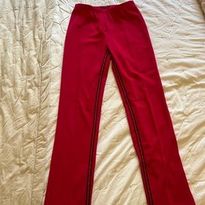 Tahari hot pink mid rise straight leg trousers
